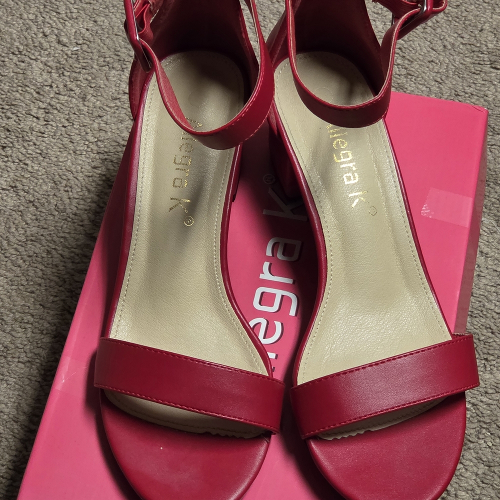 Allegra K Women's Vibrant Red Sandals